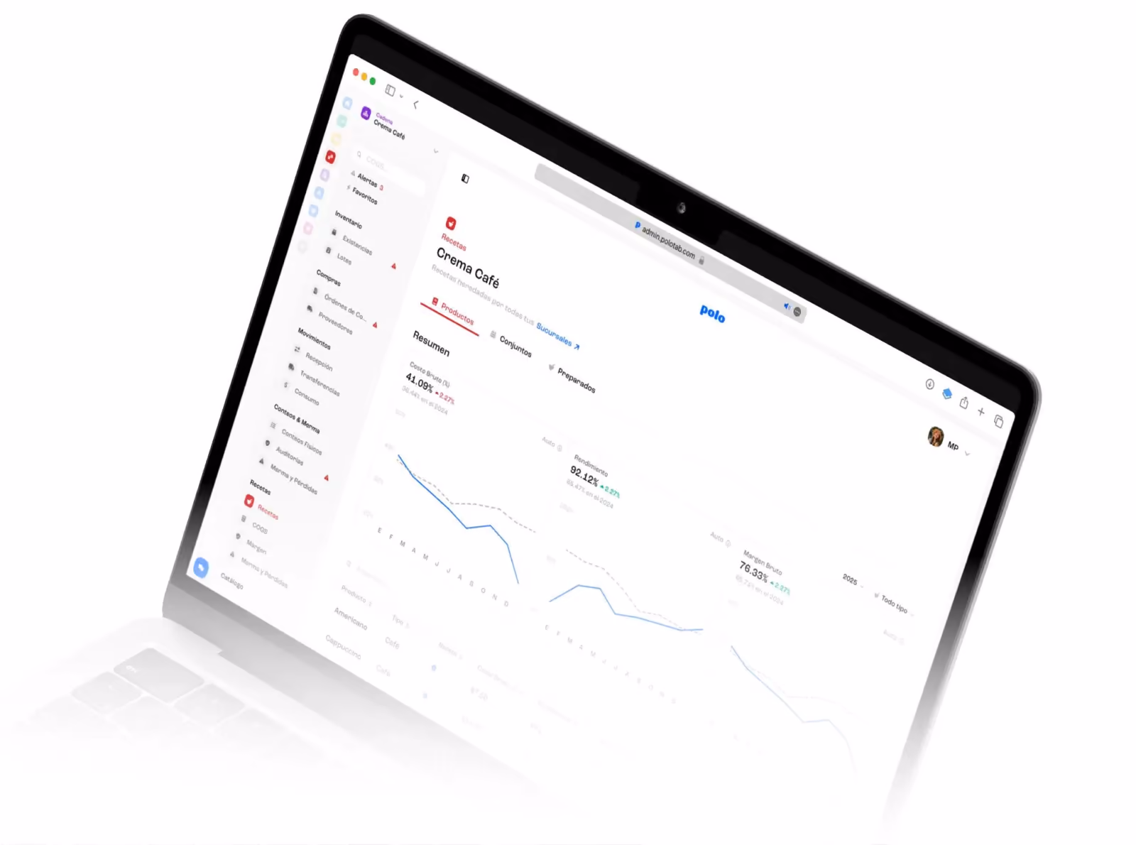 Sistema de control de inventarios PoloTab para restaurantes - Gestión en tiempo real de stock
