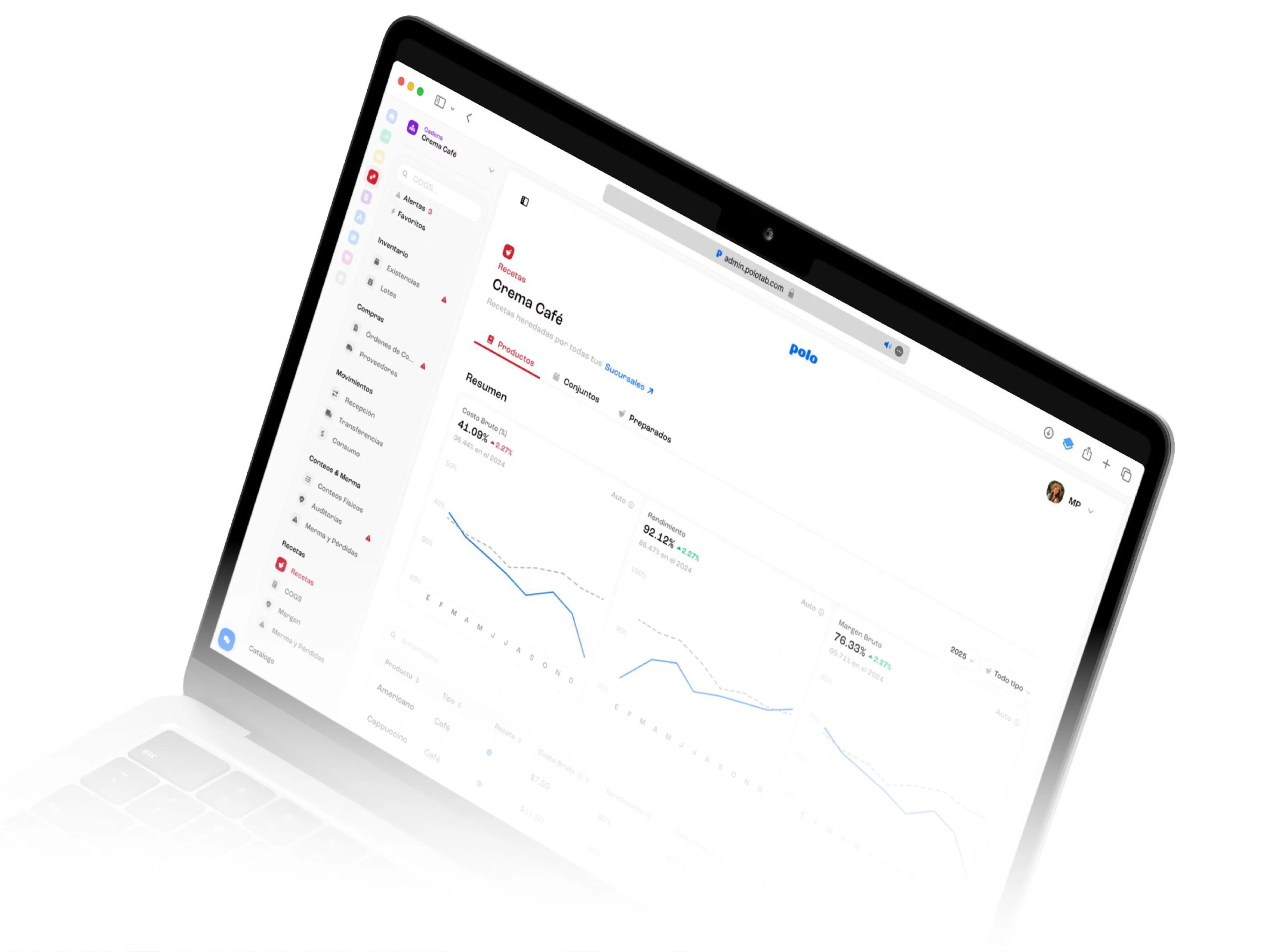 Sistema de control de inventarios PoloTab para restaurantes - Gestión en tiempo real de stock